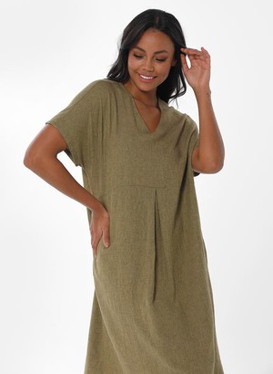 Shift Dress Olive Green from Shop Like You Give a Damn