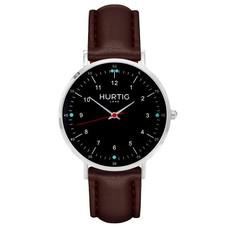 Moderno Vegan Leather Watch Silver, Black & Chestnut via Shop Like You Give a Damn