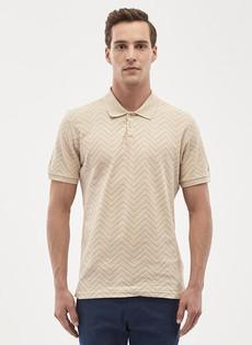 Polo Shirt Beige Wavy via Shop Like You Give a Damn