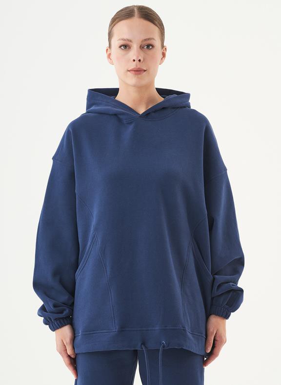 Project Cece | Oversized Hoodie Hande Dark Blue