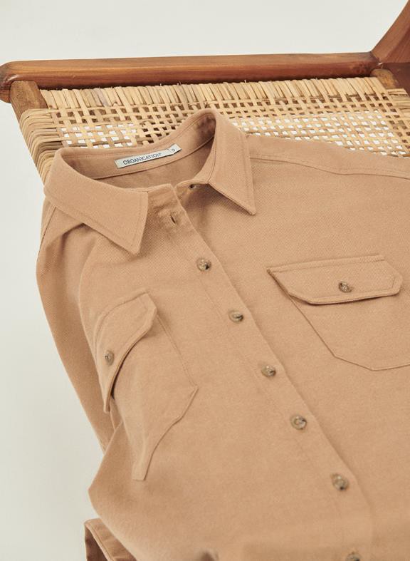 Shirt Blouse Twill Light Brown from Shop Like You Give a Damn