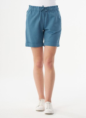 Paperbag Shorts Linen Blend Blue from Shop Like You Give a Damn