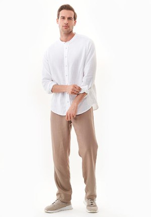 Shirt With Stand Up Collar White from Shop Like You Give a Damn