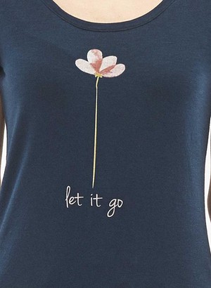 T-Shirt Flower Print Navy from Shop Like You Give a Damn