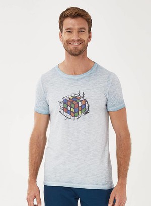T-Shirt Rubik's Cube Blue from Shop Like You Give a Damn