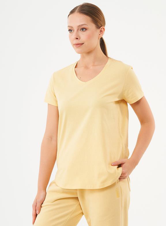 V-Neck T-Shirt Tuba Soft Yellow from Shop Like You Give a Damn