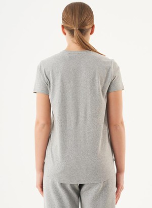 T-Shirt V-Neck Tuba Gray Melange from Shop Like You Give a Damn