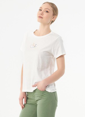T-Shirt Bike Embroidery Cream from Shop Like You Give a Damn