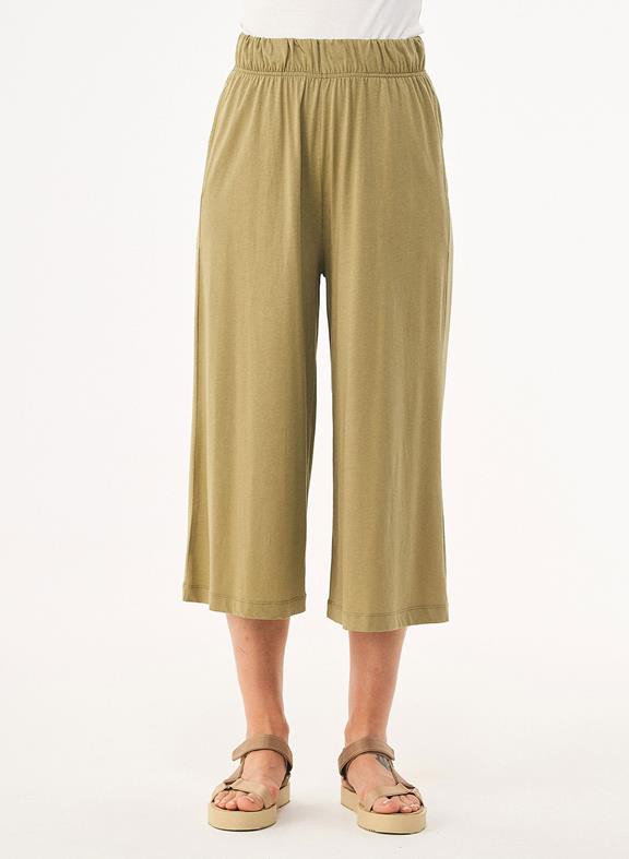 Trousers 3/4 Length Olive from Shop Like You Give a Damn