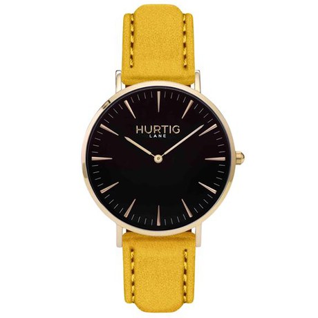 Hymnal Watch Vegan Suede Gold, Black & Mustard from Shop Like You Give a Damn