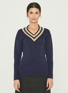 Sweater Striped V-Neck Navy from Shop Like You Give a Damn