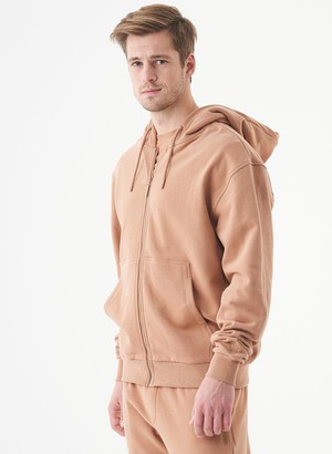 Unisex Zip-Up Hoodie Junda Light Brown from Shop Like You Give a Damn