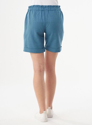 Paperbag Shorts Linen Blend Blue from Shop Like You Give a Damn
