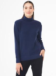 Turtleneck Sweater Dark Blue via Shop Like You Give a Damn