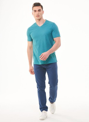 Basic T-Shirt V-Neck Petrol Green from Shop Like You Give a Damn