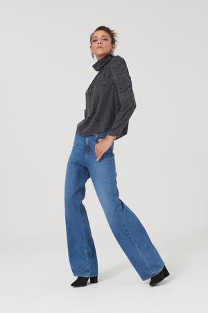 Blouse Malali Charcoal Spots Grey from Shop Like You Give a Damn