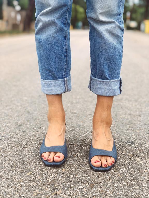 Peep Toes Ananas Denim from Shop Like You Give a Damn