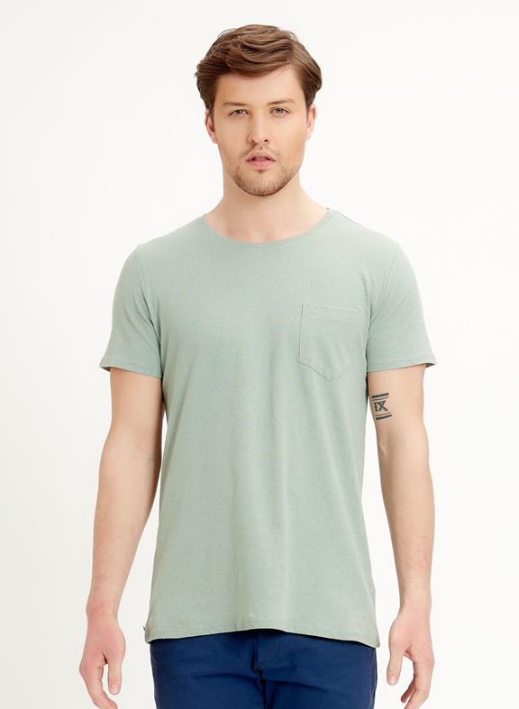 T-Shirt Linen Organic Cotton Light Green from Shop Like You Give a Damn