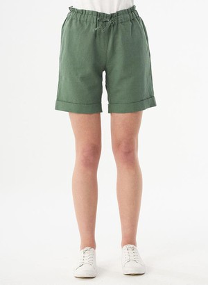 Paperbag Shorts Linen Blend Green from Shop Like You Give a Damn