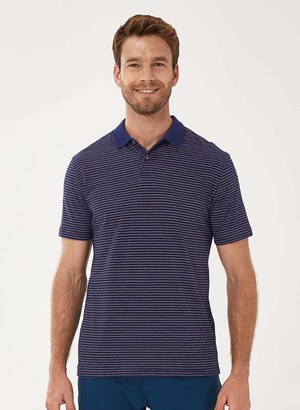 Striped Polo Shirt Navy from Shop Like You Give a Damn