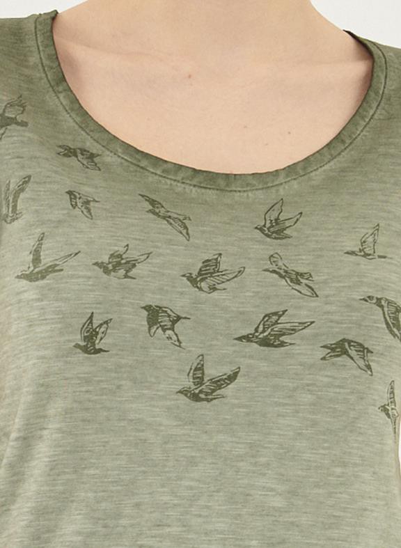 T-Shirt Bird Print Khaki from Shop Like You Give a Damn