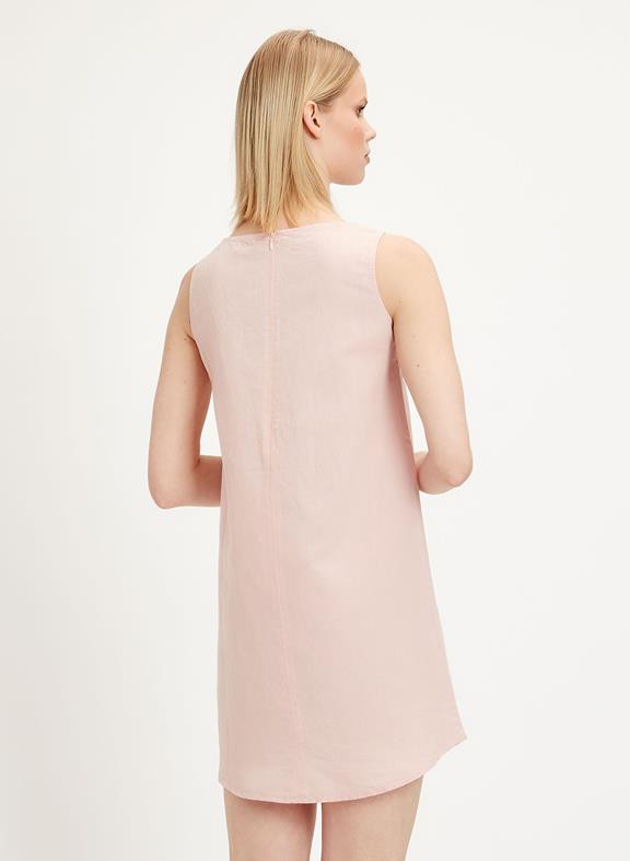 Project Cece | Linen Blend Dress Boat Neckline