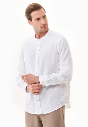 Shirt With Stand Up Collar White from Shop Like You Give a Damn