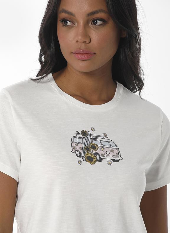 T-Shirt Bus Print White from Shop Like You Give a Damn