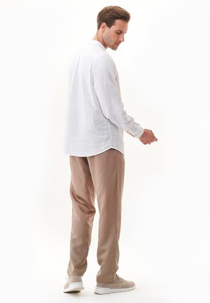 Shirt With Stand Up Collar White from Shop Like You Give a Damn