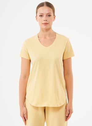 V-Neck T-Shirt Tuba Soft Yellow from Shop Like You Give a Damn