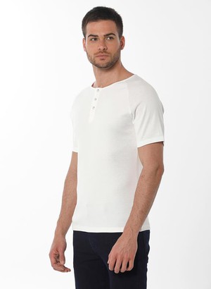Henley T-Shirt Off White from Shop Like You Give a Damn