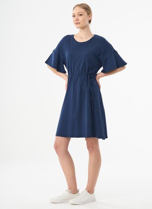 Jersey Dress Organic Cotton Linen Dark Blue from Shop Like You Give a Damn
