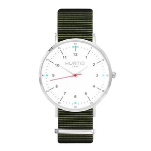 Moderno Montezuma Watch Silver, White & Olive Green from Shop Like You Give a Damn