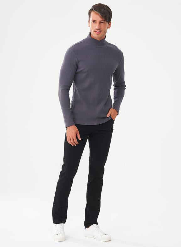 Ribbed Long Sleeve Turtleneck Shirt Grey from Shop Like You Give a Damn