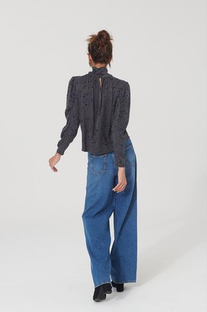 Blouse Malali Charcoal Spots Grey from Shop Like You Give a Damn