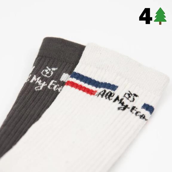 2 Pair Socks All My Eco White & Dark Grey from Shop Like You Give a Damn