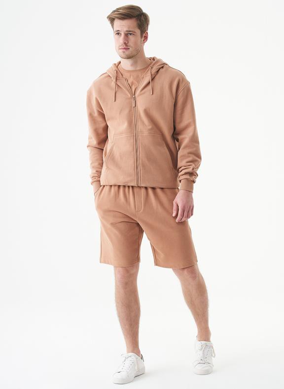 Project Cece | Unisex Zip-Up Hoodie Junda Light Brown