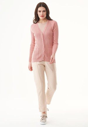Cardigan With Buttons Dusty Blush from Shop Like You Give a Damn