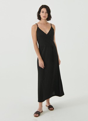 Jersey Wrap Dress Black from Shop Like You Give a Damn