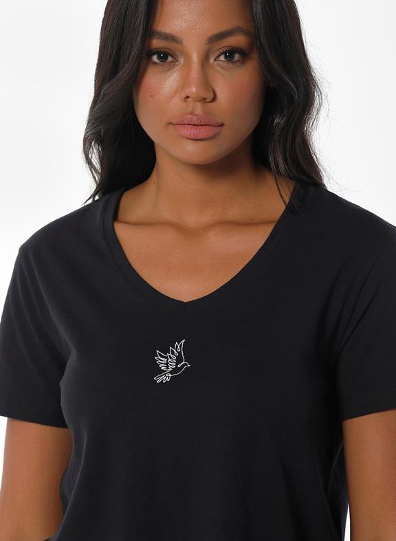 T-Shirt Bird Print Black from Shop Like You Give a Damn