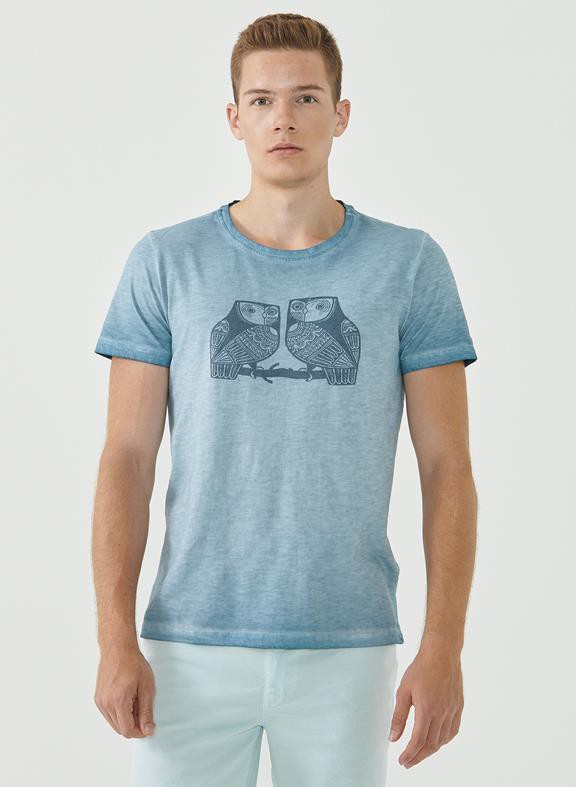T-Shirt Owl Print Blue from Shop Like You Give a Damn