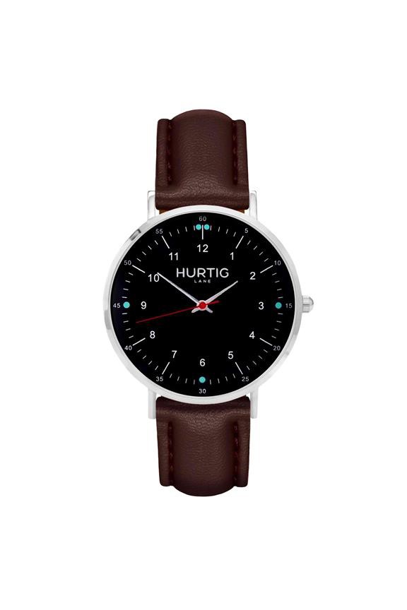 Moderno Vegan Leather Watch Silver, Black & Chestnut from Shop Like You Give a Damn