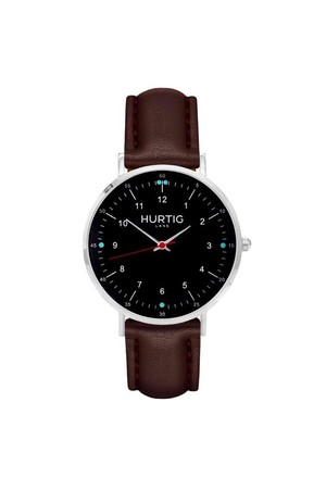 Moderno Vegan Leather Watch Silver, Black & Chestnut from Shop Like You Give a Damn