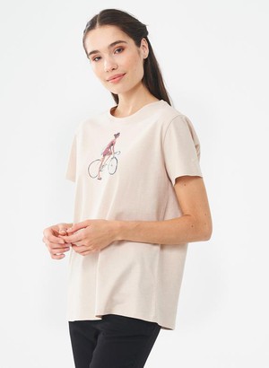 T-Shirt Bicycle Print Cream from Shop Like You Give a Damn