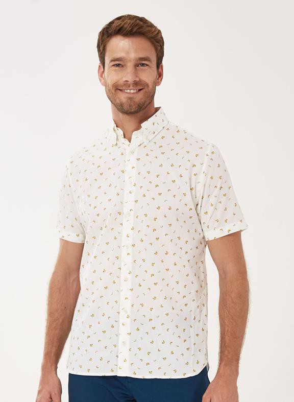Shirt Short Sleeves Yellow Print White from Shop Like You Give a Damn