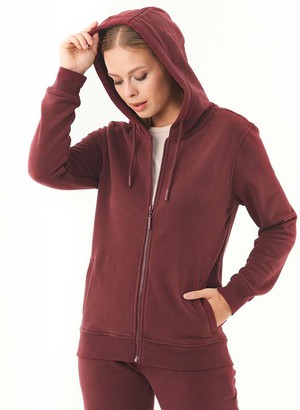 Soft Touch Zip Hoodie Burgundy from Shop Like You Give a Damn