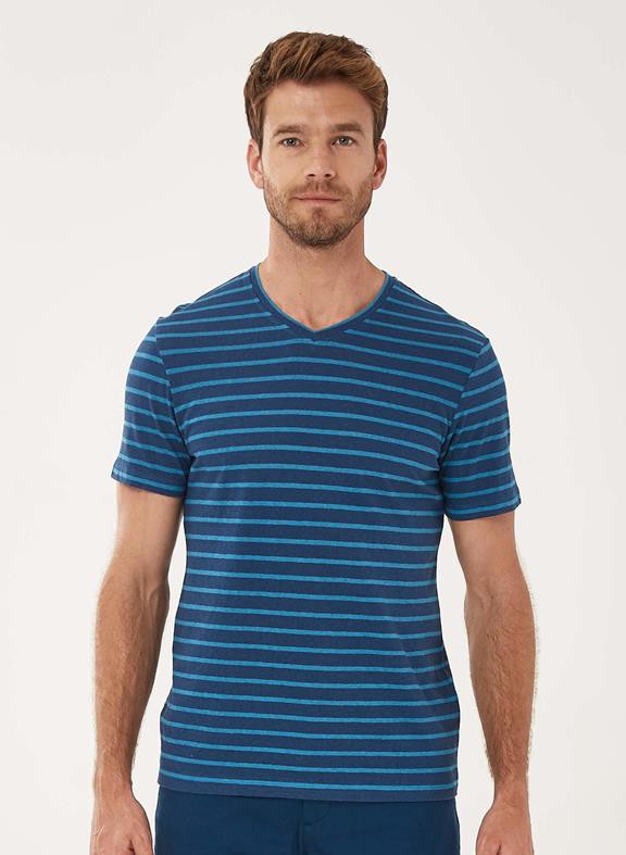 Striped T-Shirt Dark Blue from Shop Like You Give a Damn