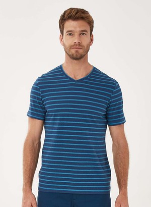 Striped T-Shirt Dark Blue from Shop Like You Give a Damn