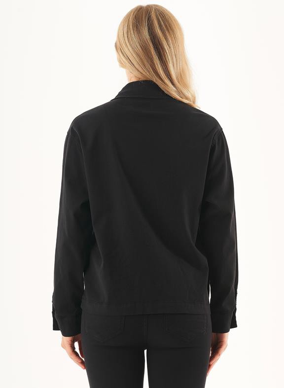 Project Cece | Shirt Jacket Organic Cotton Blend Black