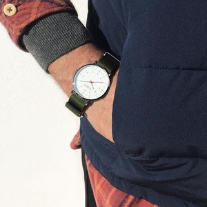 Moderno Montezuma Watch Silver, White & Olive Green from Shop Like You Give a Damn